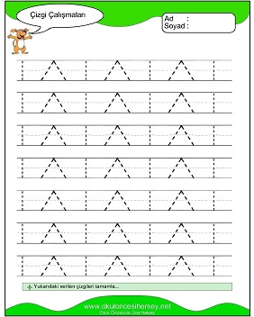 okul öncesi çizgi çalışma sayfaları